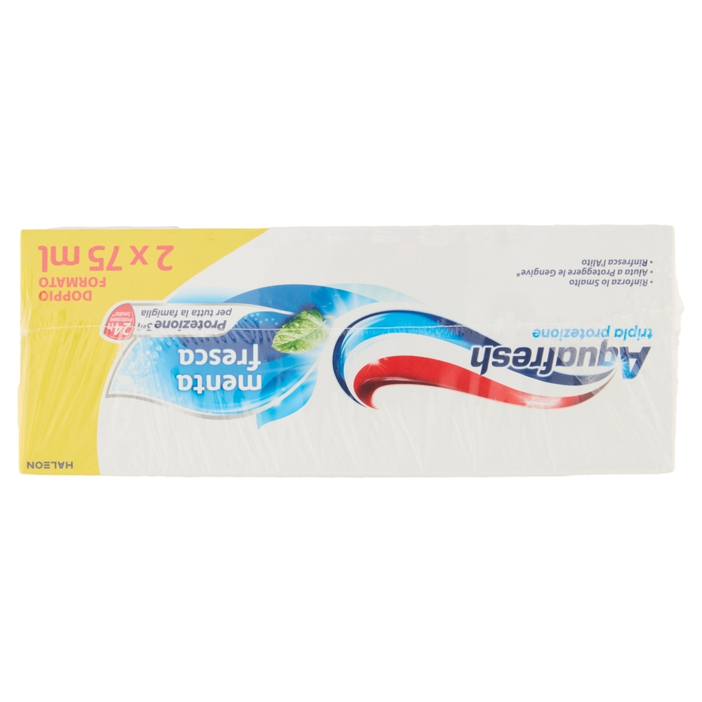 Aquafresh tripla protezione dentifricio igiene dentale multi pacco menta 3 x 2 x 75 ml